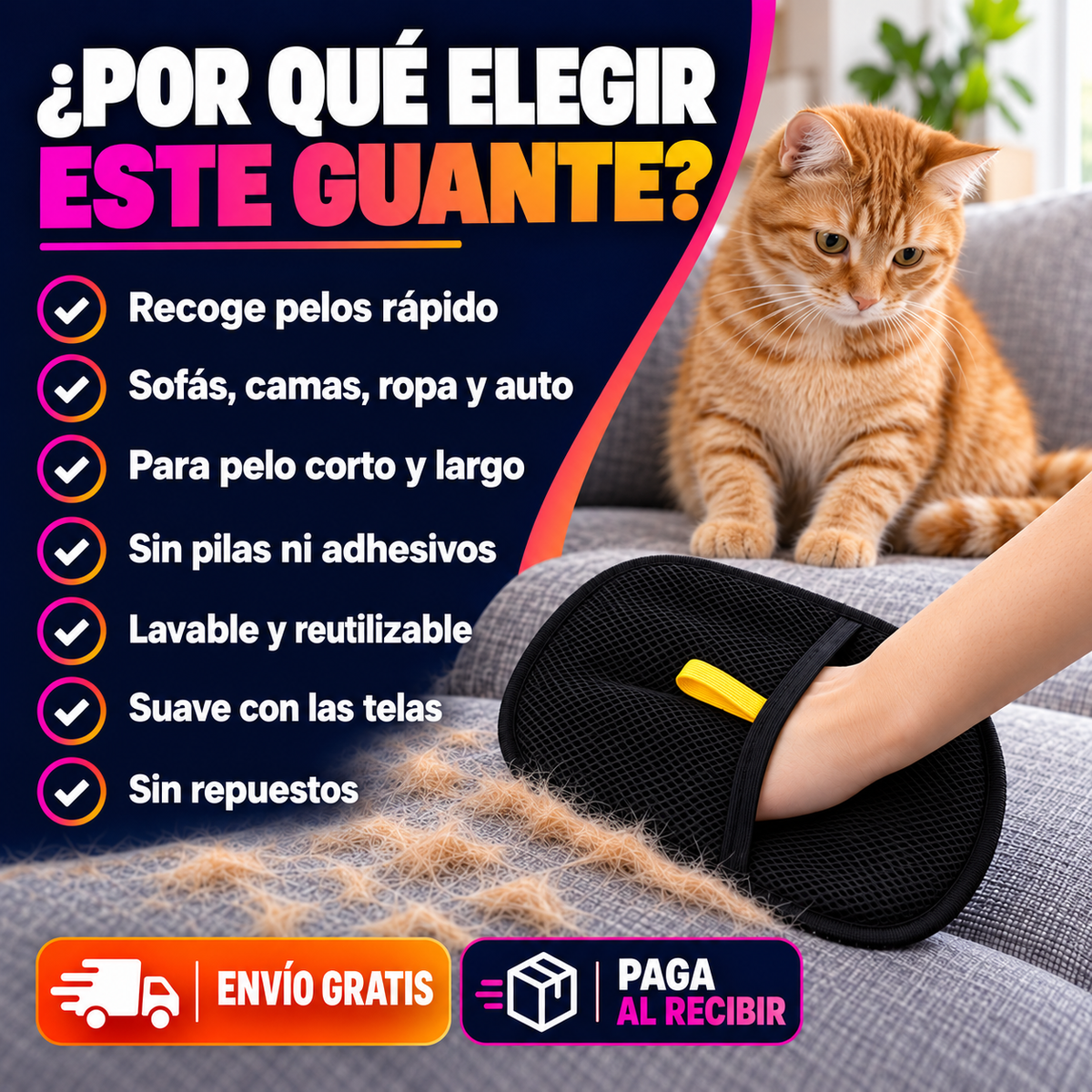 2X1 | Guante Removedor de Pelo para Mascotas 🐾