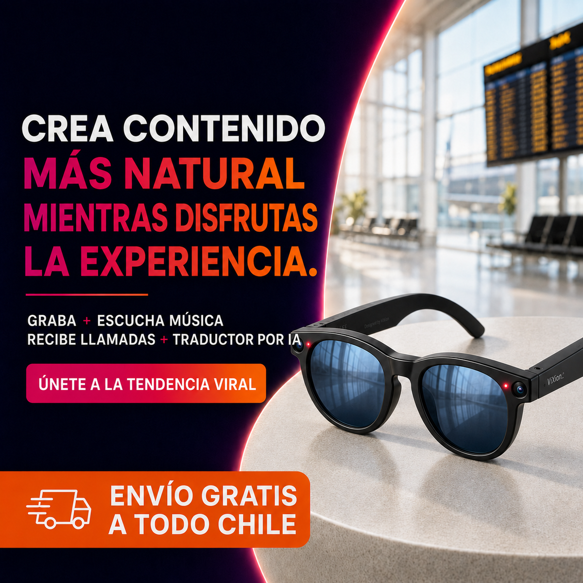 Vision One Pro™ | Gafas inteligentes con cámara, audio y IA