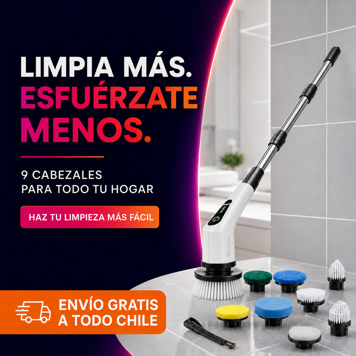 CleanMax 9X™ | Cepillo Eléctrico de Limpieza Multifuncional