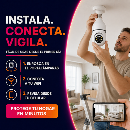 Vigila360 WiFi™ – Cámara de Seguridad Panorámica Inteligente