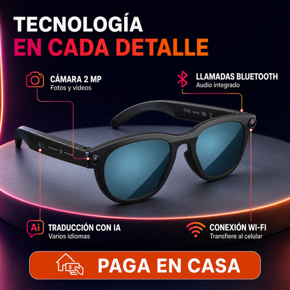 Vision One Pro™ | Gafas inteligentes con cámara, audio y IA